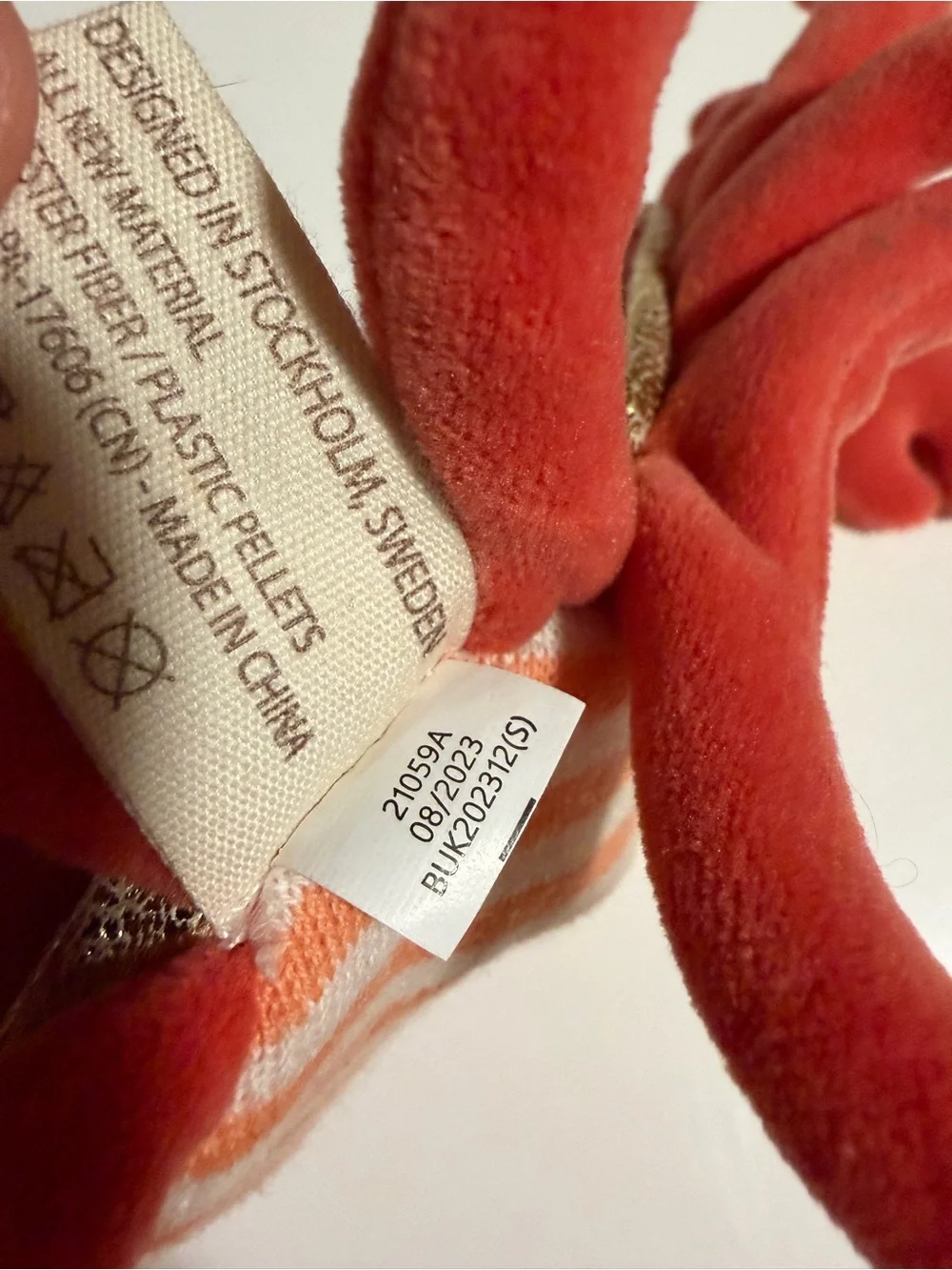 Bukowski orange striped crab plush